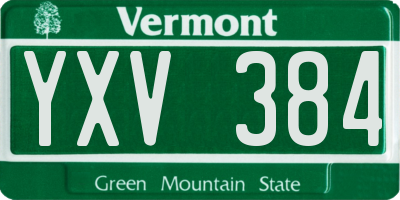 VT license plate YXV384