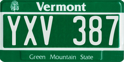 VT license plate YXV387