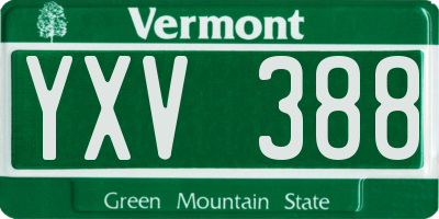 VT license plate YXV388