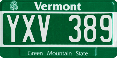 VT license plate YXV389