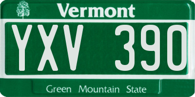 VT license plate YXV390