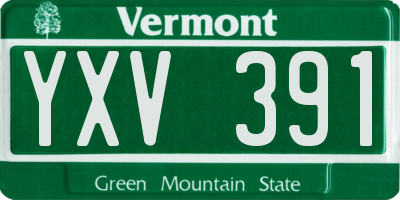 VT license plate YXV391
