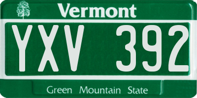 VT license plate YXV392