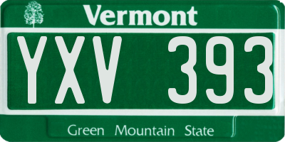 VT license plate YXV393