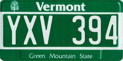 VT license plate YXV394