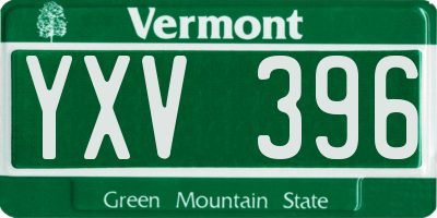 VT license plate YXV396