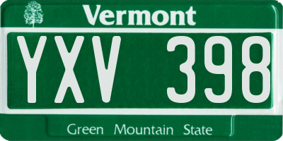 VT license plate YXV398