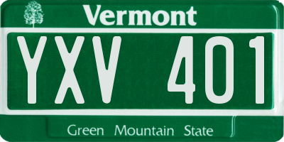 VT license plate YXV401