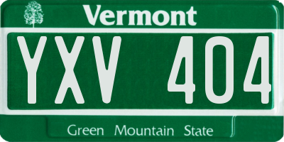 VT license plate YXV404