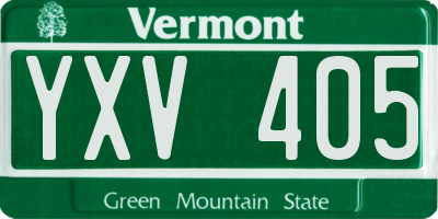 VT license plate YXV405