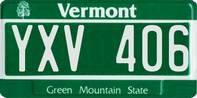 VT license plate YXV406