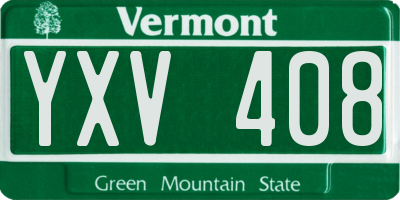 VT license plate YXV408