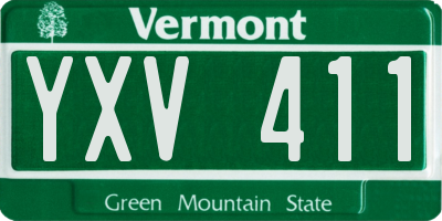 VT license plate YXV411