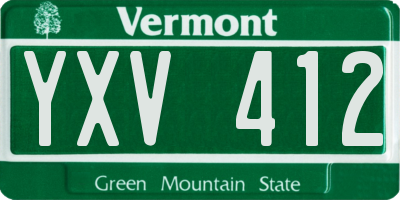 VT license plate YXV412