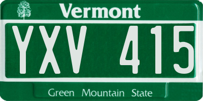 VT license plate YXV415
