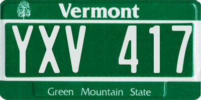 VT license plate YXV417