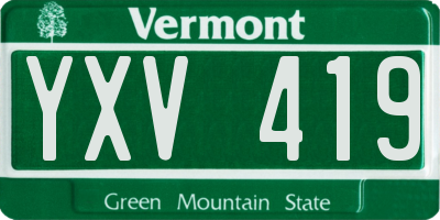 VT license plate YXV419