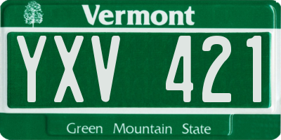 VT license plate YXV421