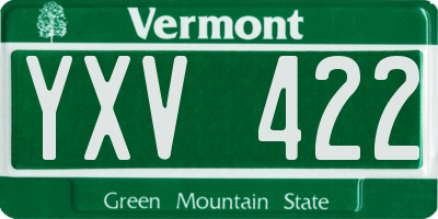 VT license plate YXV422