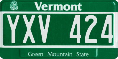 VT license plate YXV424