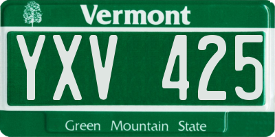 VT license plate YXV425