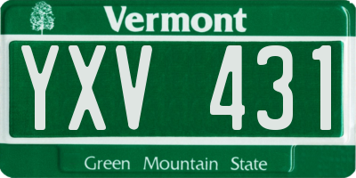 VT license plate YXV431
