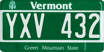 VT license plate YXV432