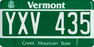 VT license plate YXV435
