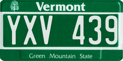 VT license plate YXV439