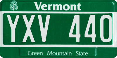 VT license plate YXV440