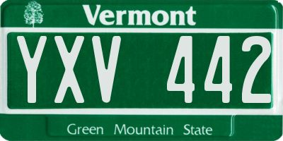 VT license plate YXV442