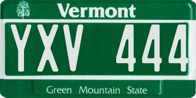 VT license plate YXV444