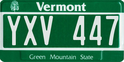 VT license plate YXV447
