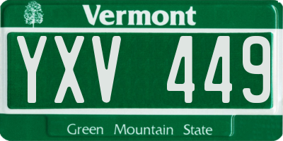 VT license plate YXV449