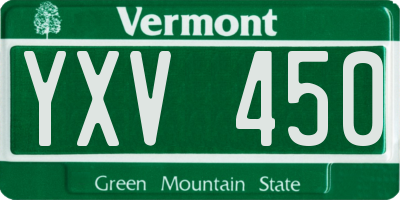 VT license plate YXV450