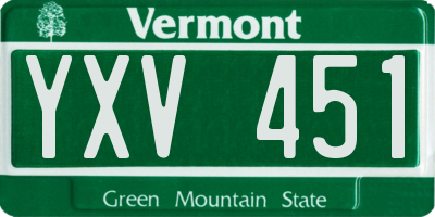 VT license plate YXV451