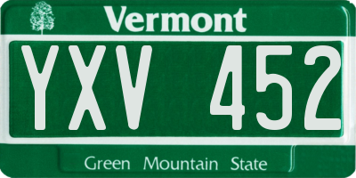 VT license plate YXV452