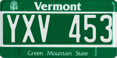 VT license plate YXV453