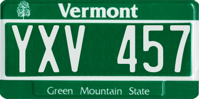VT license plate YXV457