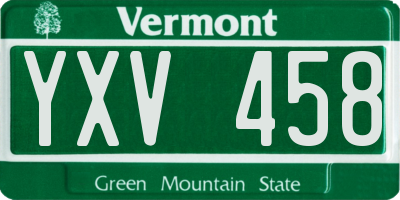 VT license plate YXV458