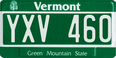 VT license plate YXV460