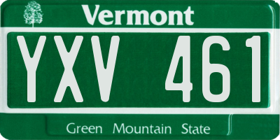 VT license plate YXV461