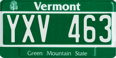 VT license plate YXV463