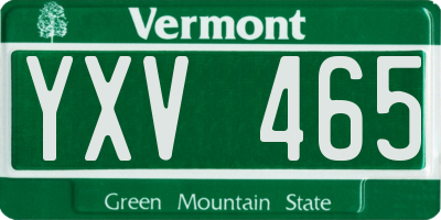 VT license plate YXV465
