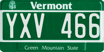 VT license plate YXV466