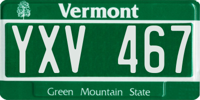 VT license plate YXV467