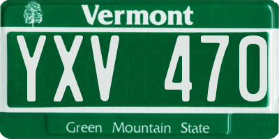 VT license plate YXV470
