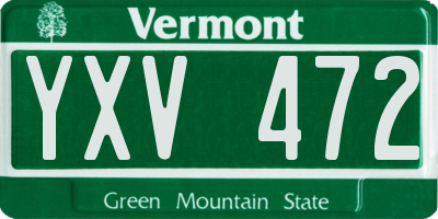 VT license plate YXV472