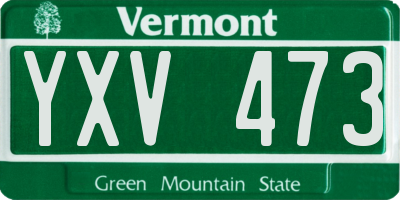 VT license plate YXV473