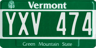 VT license plate YXV474